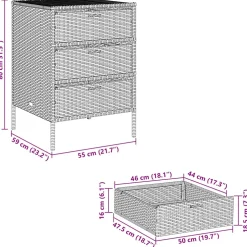 vidaXL Tuinkast 55x59x80 cm poly rattan grijs