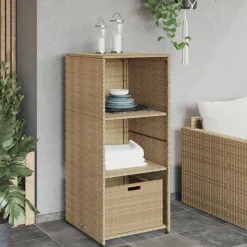 vidaXL Tuinkast 50x55x115 cm poly rattan beige