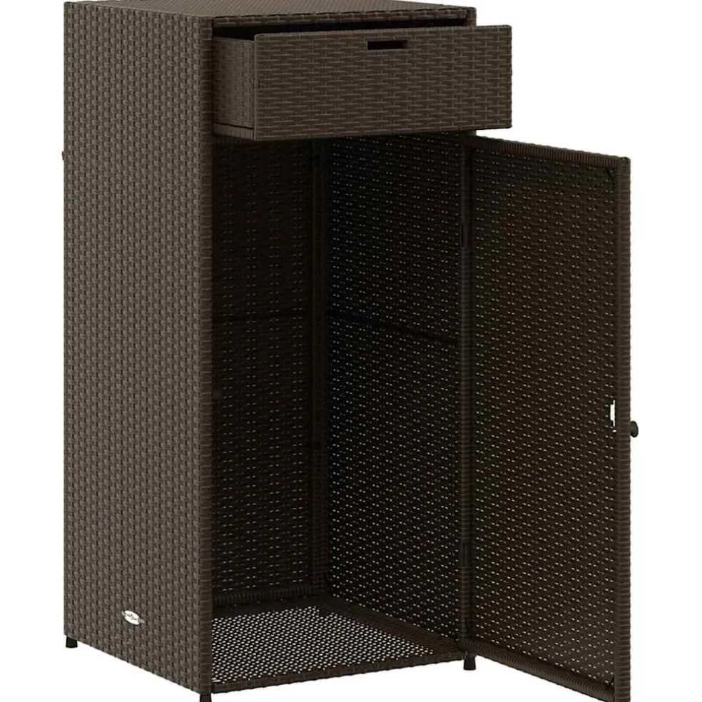 vidaXL Tuinkast 55x55x111 cm poly rattan bruin