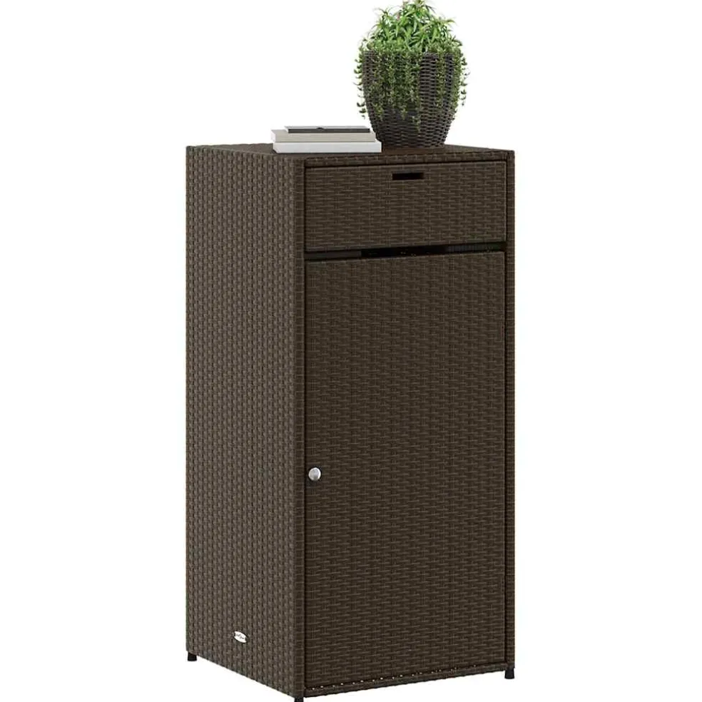 vidaXL Tuinkast 55x55x111 cm poly rattan bruin