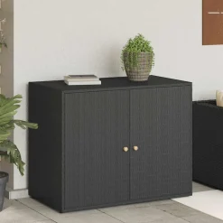 vidaXL Tuinkast Zwart 100x55,5x80 cm Poly Rattan