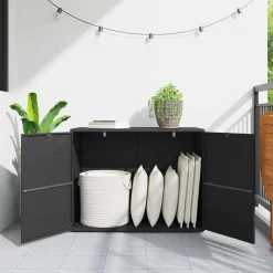 vidaXL Tuinkast Zwart 100x55,5x80 cm Poly Rattan
