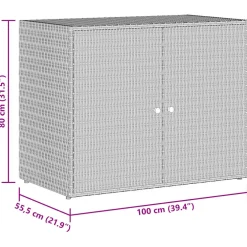 vidaXL Tuinkast Zwart 100x55,5x80 cm Poly Rattan