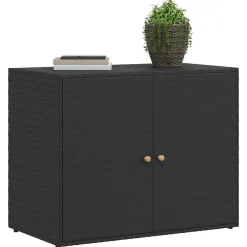 vidaXL Tuinkast Zwart 100x55,5x80 cm Poly Rattan