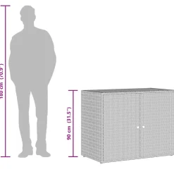 vidaXL Tuinkast Zwart 100x55,5x80 cm Poly Rattan