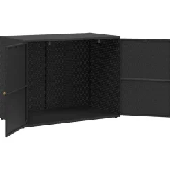 vidaXL Tuinkast Zwart 100x55,5x80 cm Poly Rattan