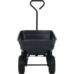 vidaXL Tuinkiepwagen 300 kg 75 L zwart
