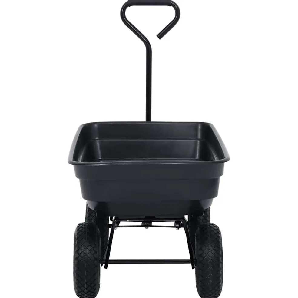 vidaXL Tuinkiepwagen 300 kg 75 L zwart