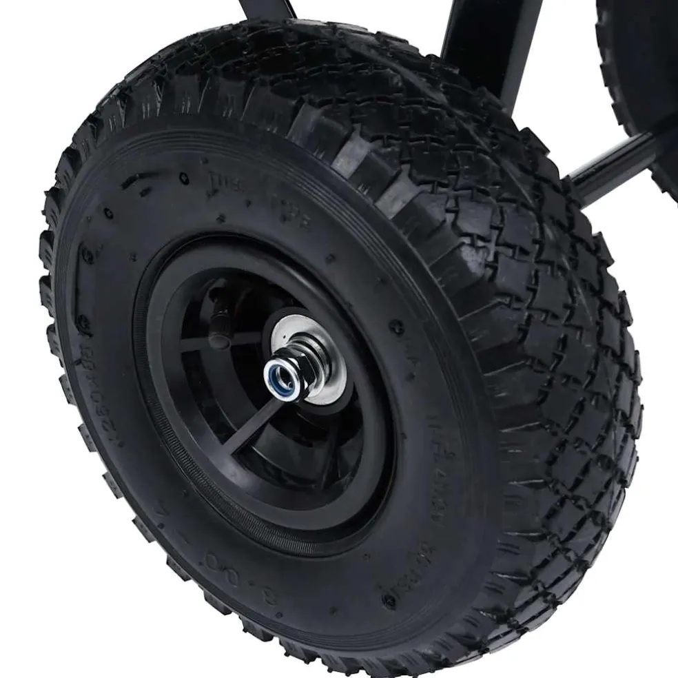 vidaXL Tuinkiepwagen 300 kg 75 L zwart