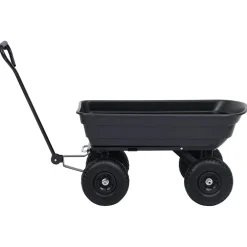 vidaXL Tuinkiepwagen 300 kg 75 L zwart