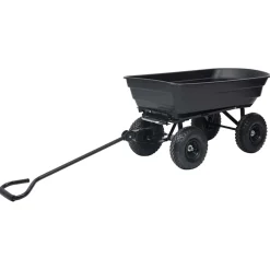 vidaXL Tuinkiepwagen 300 kg 75 L zwart