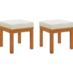 vidaXL Tuinkrukjes 2 st met kussens 40x40x42 cm massief acaciahout