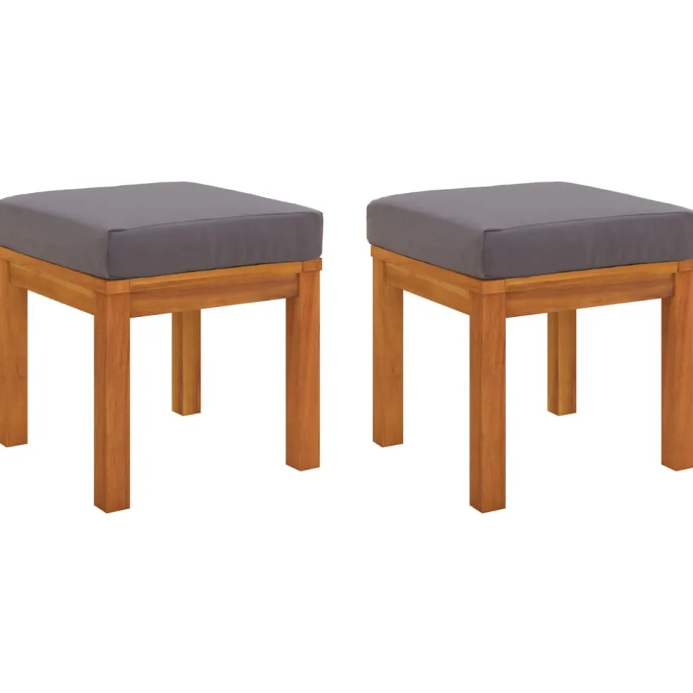 vidaXL Tuinkrukjes 2 st met kussens 40x40x34 cm massief acaciahout