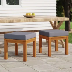 vidaXL Tuinkrukjes 2 st met kussens 40x40x34 cm massief acaciahout