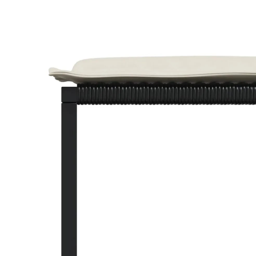 vidaXL Tuinkrukken met kussens 4 st poly rattan zwart