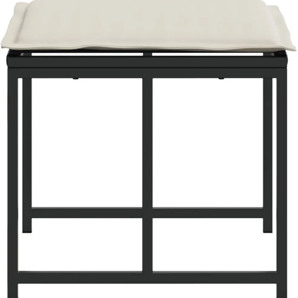vidaXL Tuinkrukken met kussens 4 st poly rattan zwart