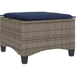 vidaXL Tuinkrukken met kussens 2 st 55x55x36 cm poly rattan grijs