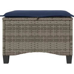 vidaXL Tuinkrukken met kussens 2 st 55x55x36 cm poly rattan grijs