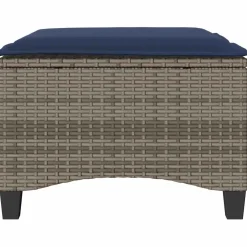 vidaXL Tuinkrukken met kussens 2 st 55x55x36 cm poly rattan grijs