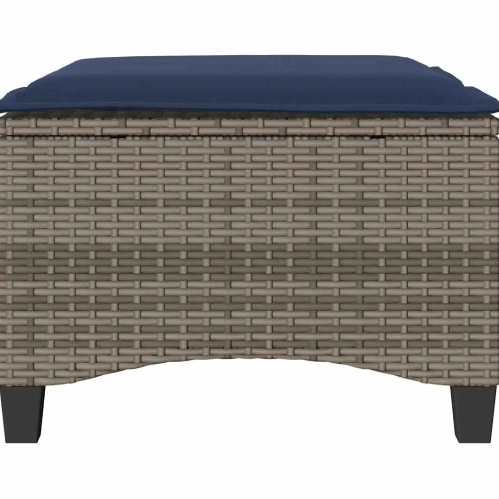 vidaXL Tuinkrukken met kussens 2 st 55x55x36 cm poly rattan grijs