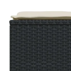 vidaXL Tuinkrukken met kussens 4 st poly rattan zwart