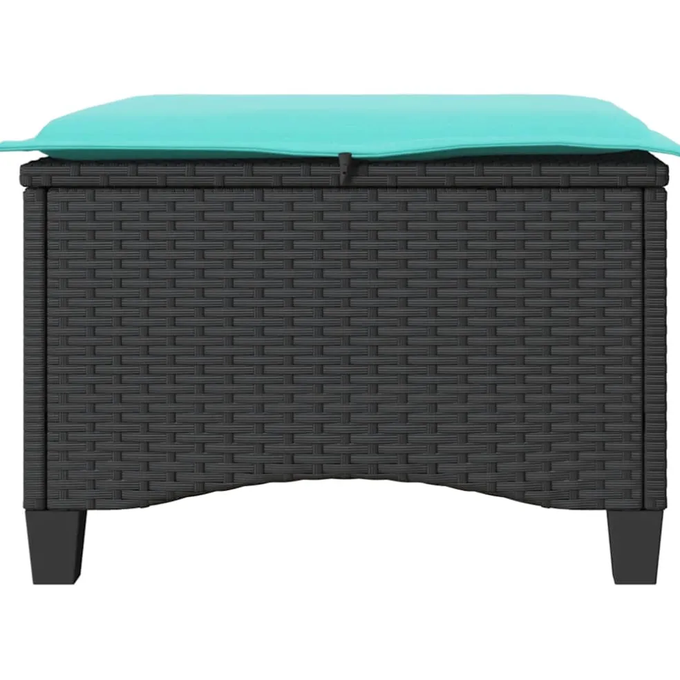 vidaXL Tuinkrukken met kussens 2 st 55x55x36 cm poly rattan zwart