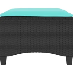vidaXL Tuinkrukken met kussens 2 st 55x55x36 cm poly rattan zwart