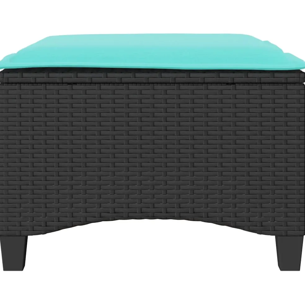 vidaXL Tuinkrukken met kussens 2 st 55x55x36 cm poly rattan zwart