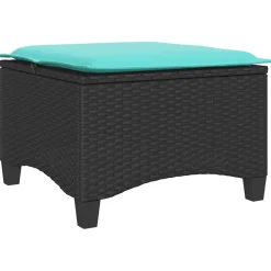 vidaXL Tuinkrukken met kussens 2 st 55x55x36 cm poly rattan zwart