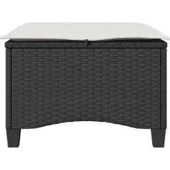 vidaXL Tuinkrukken met kussens 2 st 55x55x36 cm poly rattan zwart