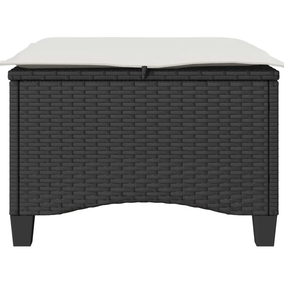 vidaXL Tuinkrukken met kussens 2 st 55x55x36 cm poly rattan zwart