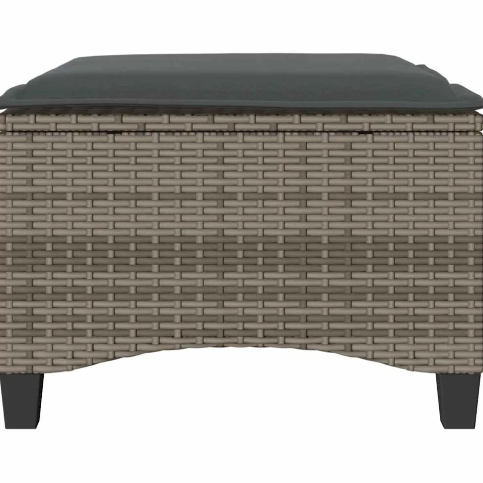 vidaXL Tuinkrukken met kussens 2 st 55x55x36 cm poly rattan grijs