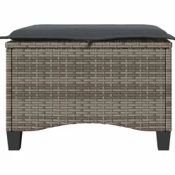 vidaXL Tuinkrukken met kussens 2 st 55x55x36 cm poly rattan grijs