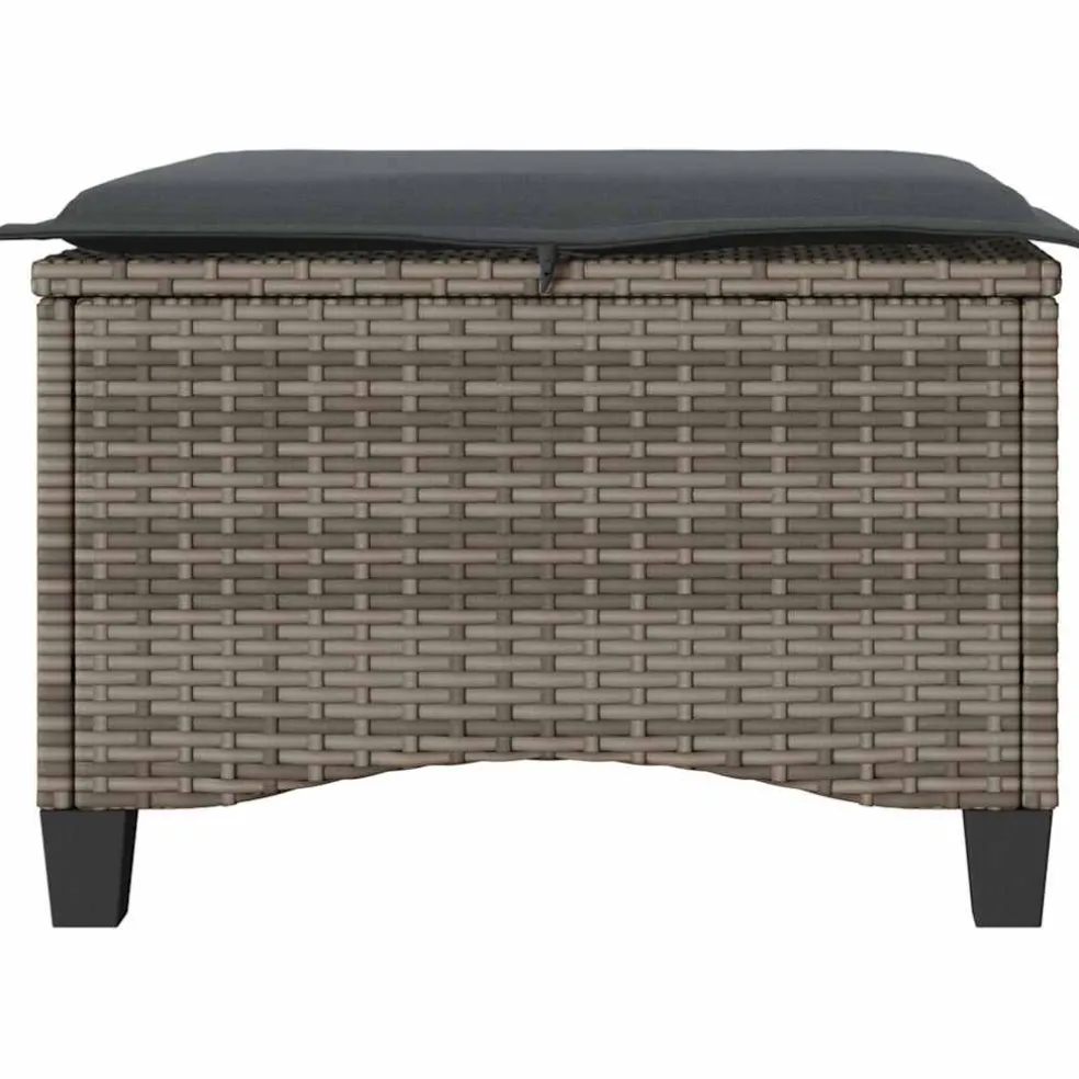 vidaXL Tuinkrukken met kussens 2 st 55x55x36 cm poly rattan grijs