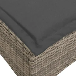 vidaXL Tuinkrukken met kussens 2 st 55x55x36 cm poly rattan grijs
