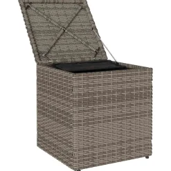 vidaXL Tuinkrukken met kussens 2 st 40x40x43 cm poly rattan grijs