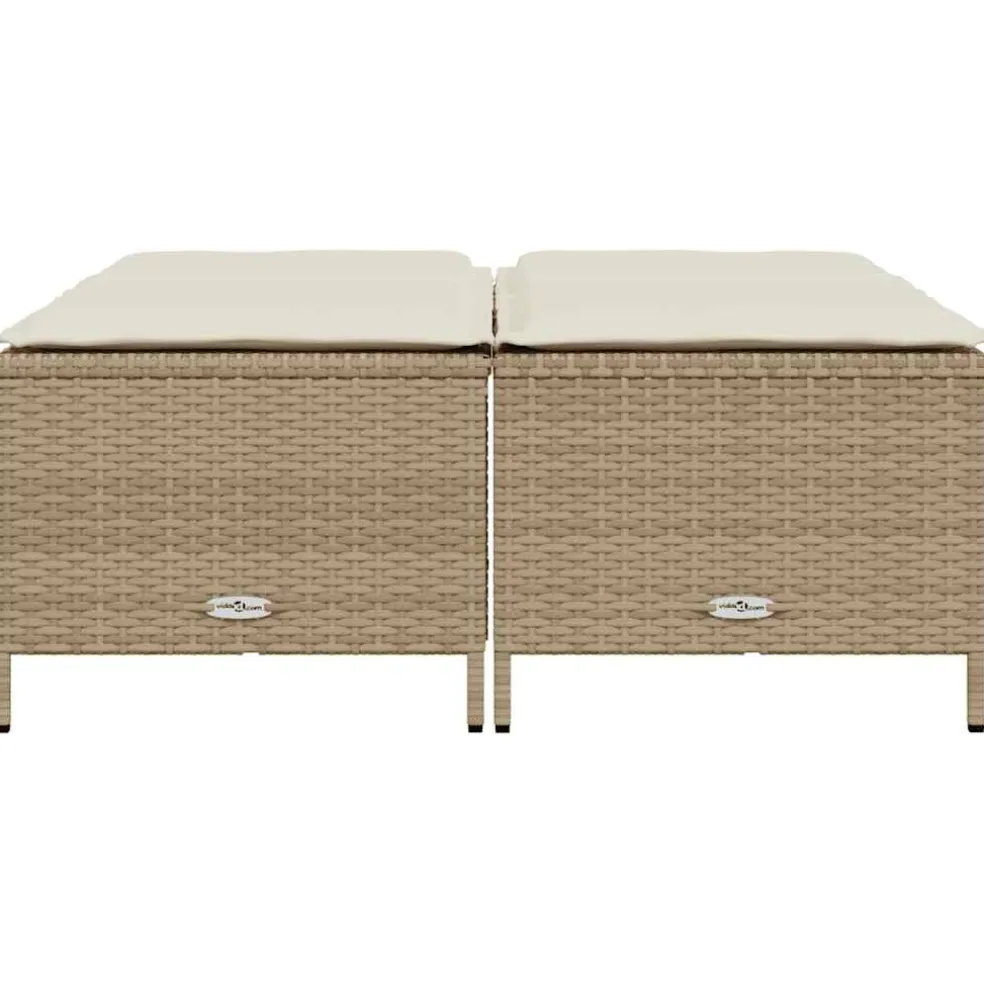 vidaXL Tuinkrukken met kussens 4 st poly rattan beige
