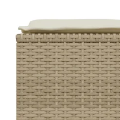 vidaXL Tuinkrukken met kussens 4 st poly rattan beige