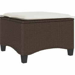 vidaXL Tuinkrukken met kussens 2 st 55x55x36 cm poly rattan bruin