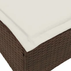 vidaXL Tuinkrukken met kussens 2 st 55x55x36 cm poly rattan bruin