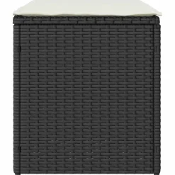 vidaXL Tuinkrukken met kussens 2 st 40x40x43 cm poly rattan zwart