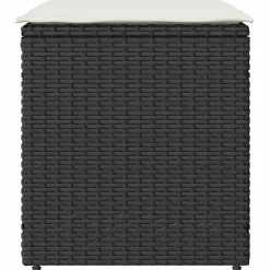 vidaXL Tuinkrukken met kussens 2 st 40x40x43 cm poly rattan zwart