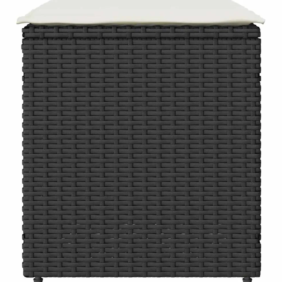 vidaXL Tuinkrukken met kussens 2 st 40x40x43 cm poly rattan zwart