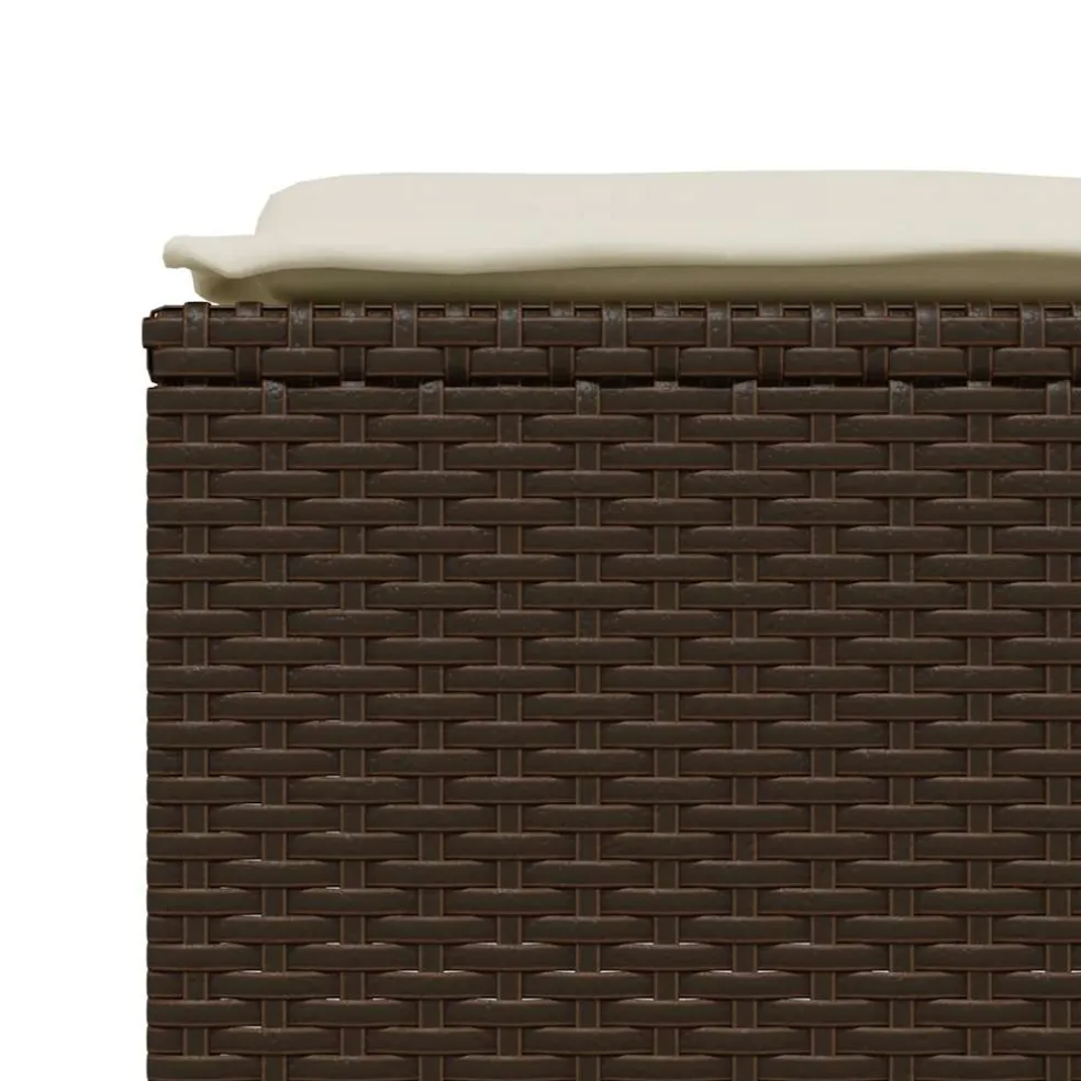 vidaXL Tuinkrukken met kussens 4 st poly rattan bruin