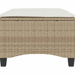 vidaXL Tuinkrukken met kussens 2 st 55x55x36 cm poly rattan beige