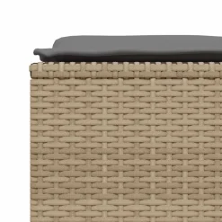 vidaXL Tuinkrukken met kussens 4 st poly rattan beige