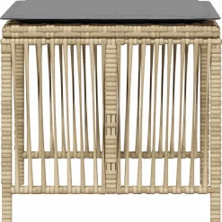 vidaXL Tuinkrukken 4 st kussens 41x41x36 cm poly rattan gemengd beige