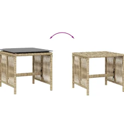vidaXL Tuinkrukken 4 st kussens 41x41x36 cm poly rattan gemengd beige