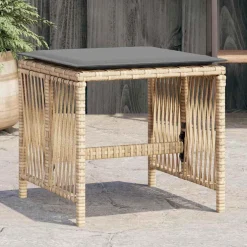 vidaXL Tuinkrukken 4 st kussens 41x41x36 cm poly rattan gemengd beige