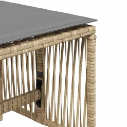 vidaXL Tuinkrukken 4 st kussens 41x41x36 cm poly rattan gemengd beige